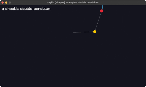A chaotic double pendulum drawing a trail